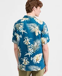 Club Room Men's Viva Floral Silk-Blend Short Sleeve Shirt, Macy's Exclusive - Print