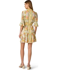 Adrianna Women's Printed Ruffle Short Dress