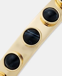 Dkny Gold-Tone Dynamic Jet Cabochon Bangle Bracelet