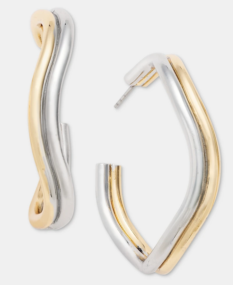 On 34th Double-Row Wavy Hoop Earrings, Macy's Exclusive
