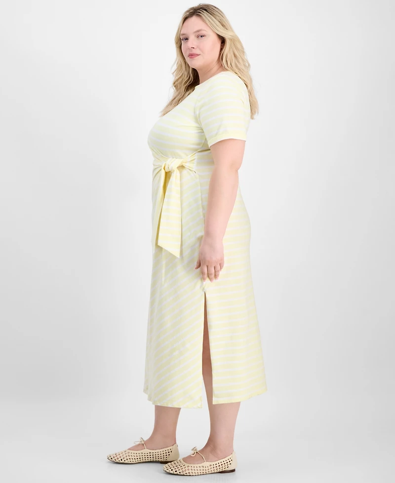 On 34th Trendy Plus Primavera Tie-Waist Dress, Macy's Exclusive