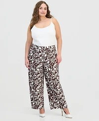 Anne Klein Essentials Plus Pull-On Wide-Leg Pants