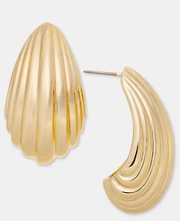 On 34th Textured J-Hoop Earrings