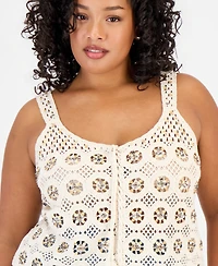 And Now This Trendy Plus Size Sequin Crochet Tank, Macy's Exclusive