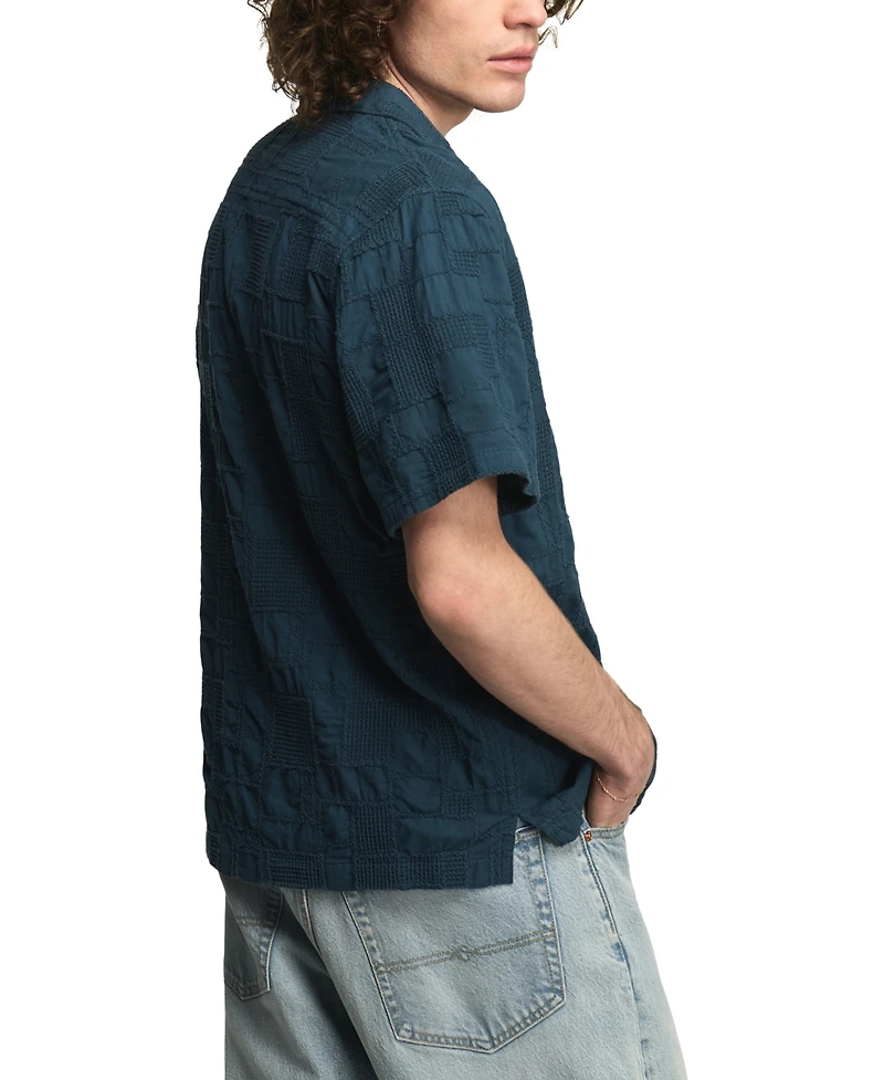 Lucky Brand Men's Novelty Camp Collar Shirt