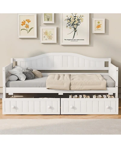 Streamdale Furniture Streamdale Twin Wooden Daybed with 2 Drawers