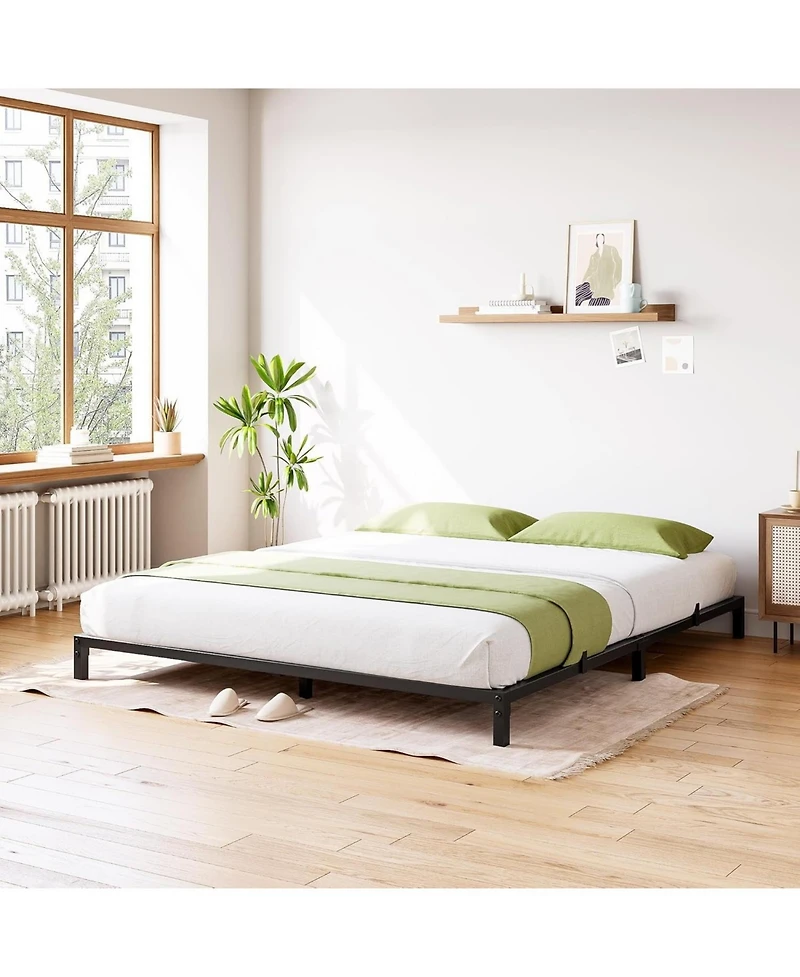 gaomon 6 Inch Queen Bed Frame Heavy Duty Metal Platform No Box Spring Easy Assembly Noise-Free