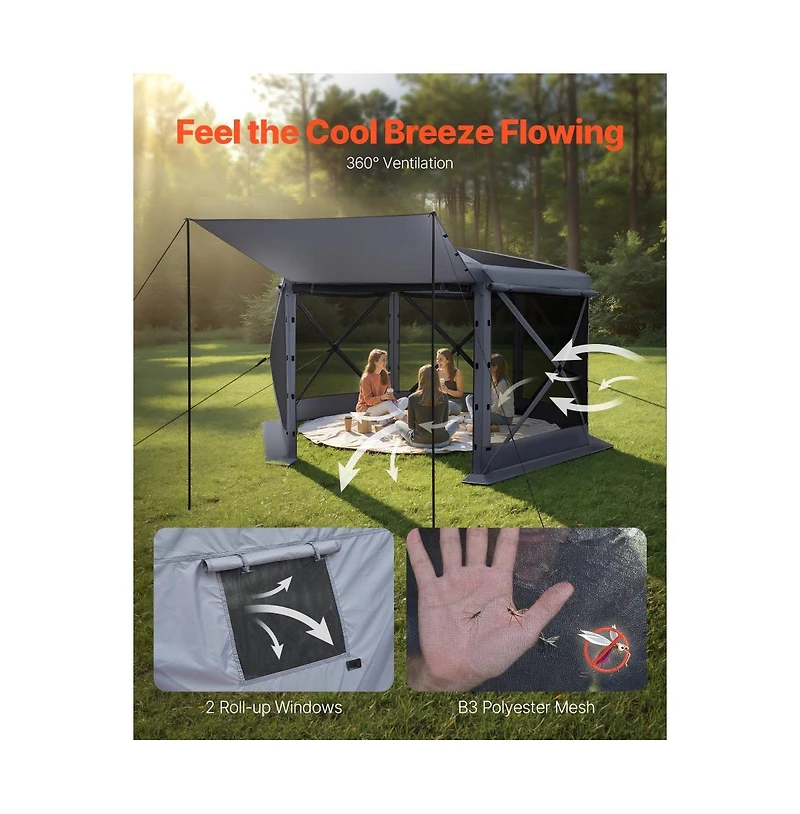 Slickblue 12x12 Pop Up Gazebo Screen Tent with Carry Bag