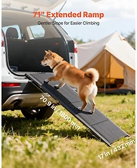 Cozito 71" Folding Dog Ramp 17" Wide, Non-Slip Surface, Supports up to 250 lbs
