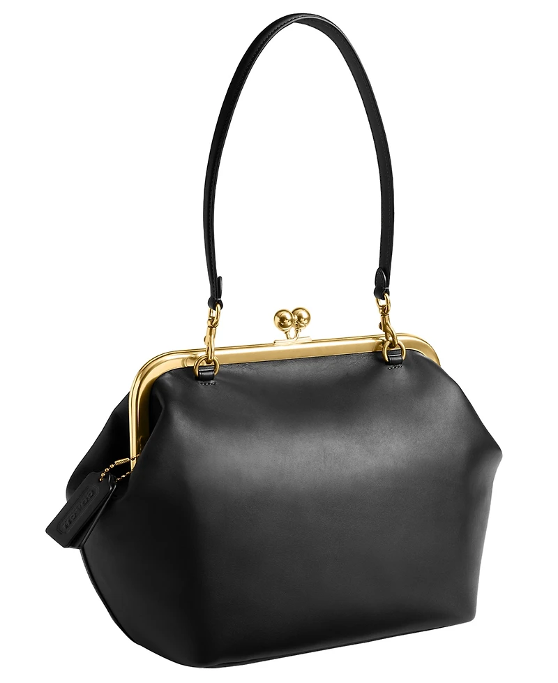 Coach Glovetanned Leather Kisslock Small Frame Bag