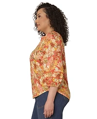 Democracy Plus V-Neck Half-Placket Top