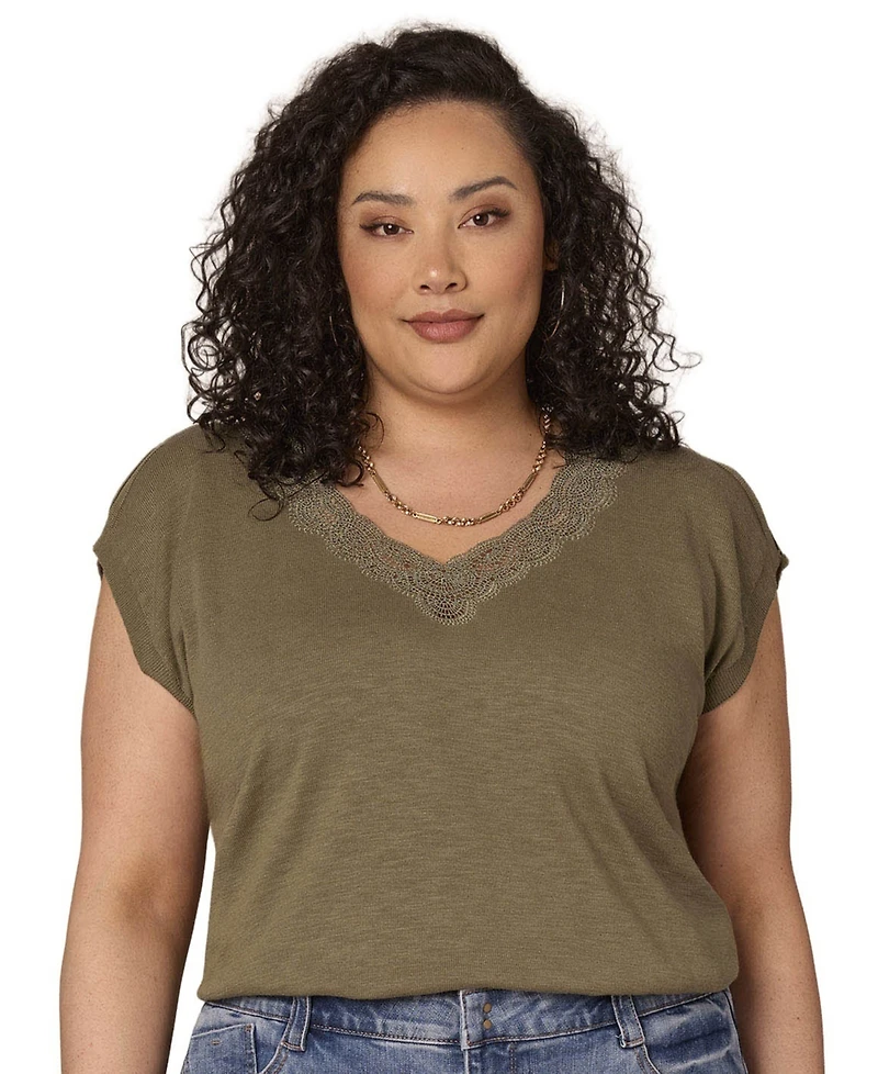 Democracy Plus V-Neck Sweater Top