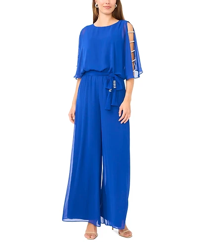 Msk Petite Crew Neck Blouson Jumpsuit