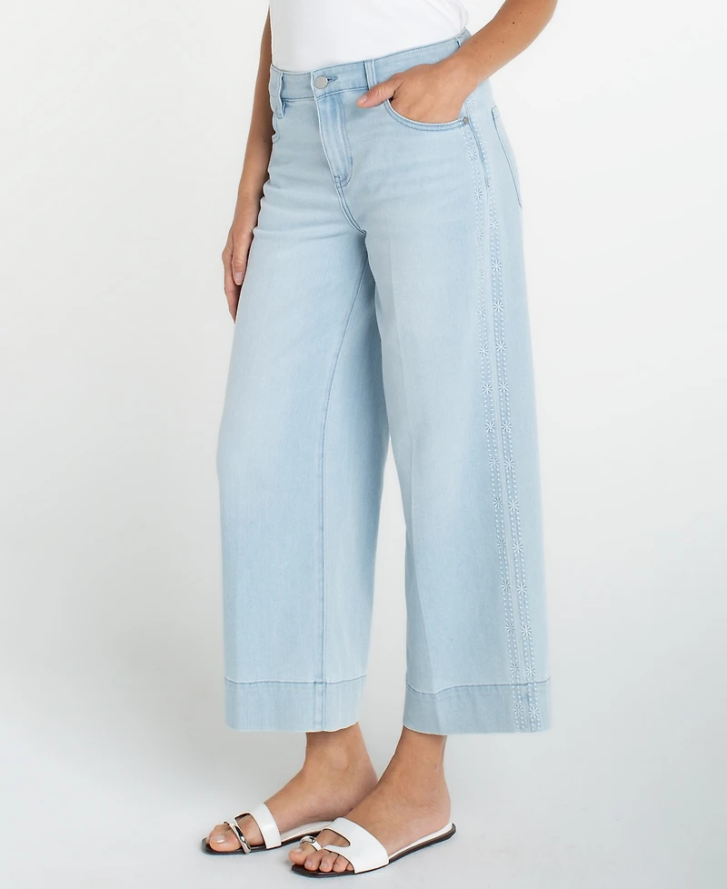 Liverpool Los Angeles Petite Stride Crop Wide-Leg Jeans