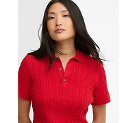 Barbour Women's Hartland Knitted Short-Sleeve Polo Jumper