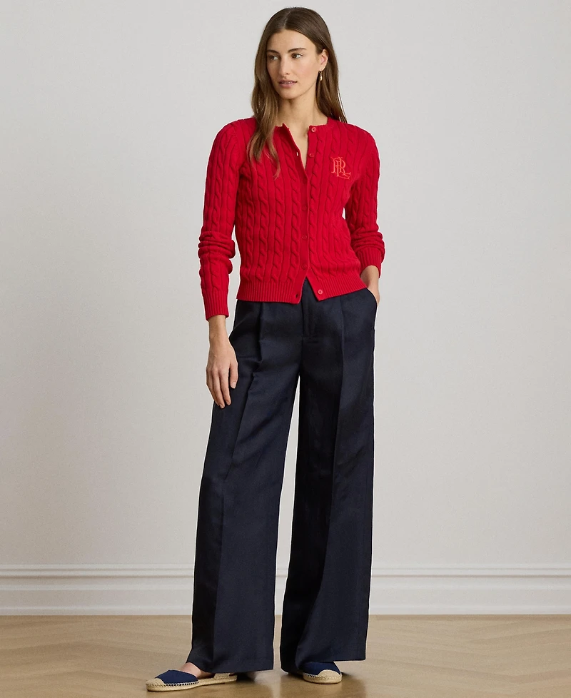 Lauren Ralph Women's Twill Wide-Leg Pants
