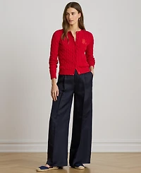 Lauren Ralph Women's Twill Wide-Leg Pants