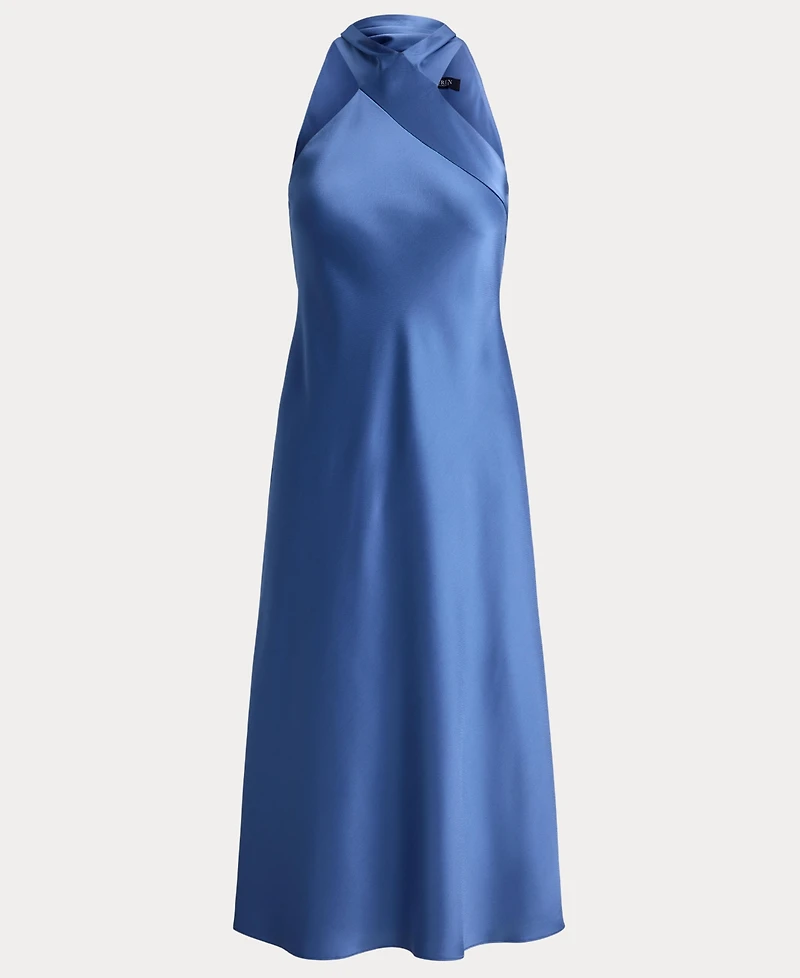 Lauren Ralph Women's Prasetijo Sleeveless Halter Neck Dress
