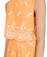 Rare Editions Girls' 7-16 Embroidered Eyelet Top and Shorts, 2-Piece Set