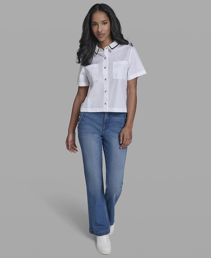 Karl Lagerfeld Paris Women's Short-Sleeve Top