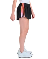 adidas Girls' 7-16 Elastic Waistband Gradient Three-Stripe Mesh Shorts