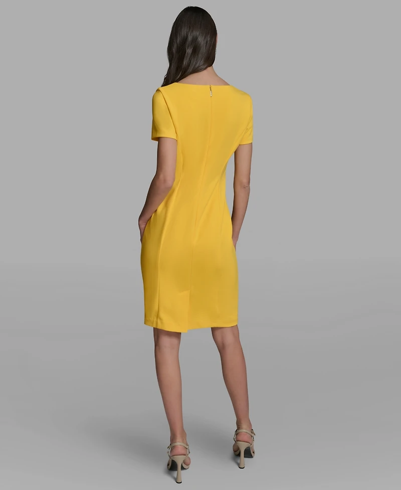 Karl Lagerfeld Paris Women's Flower Button Sheath Dress