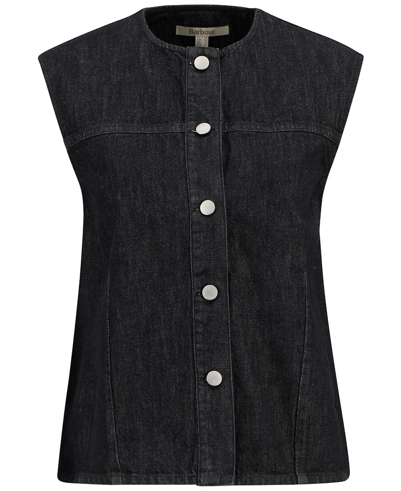 Barbour Women's Sleeveless Crewneck Myra Denim Shirt