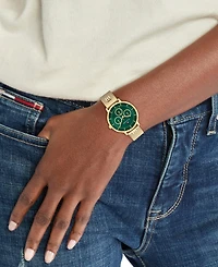 Tommy Hilfiger Women's Multifunction Gold Tone Stainless Steel Mesh Bracelet Watch, 36mm
