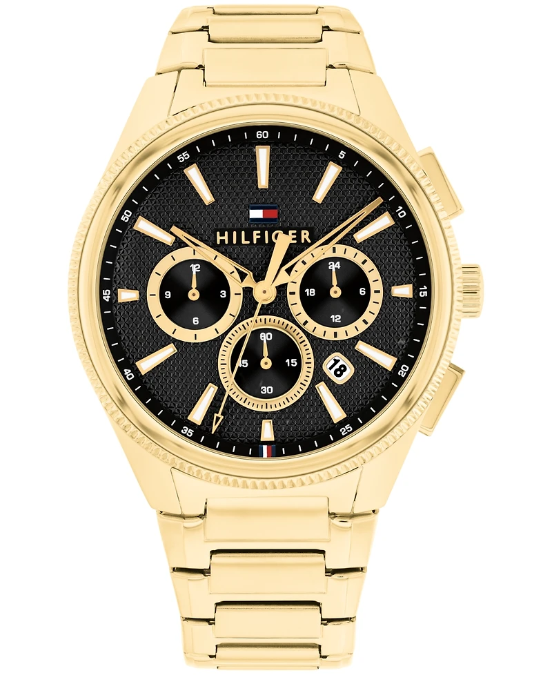 Tommy Hilfiger Men's Multifunction Gold Tone Stainless Steel Bracelet Watch, 43mm