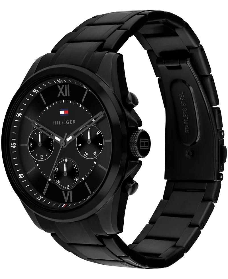 Tommy Hilfiger Men's Multifunction Black Ip Stainless Steel Bracelet Watch, 42mm