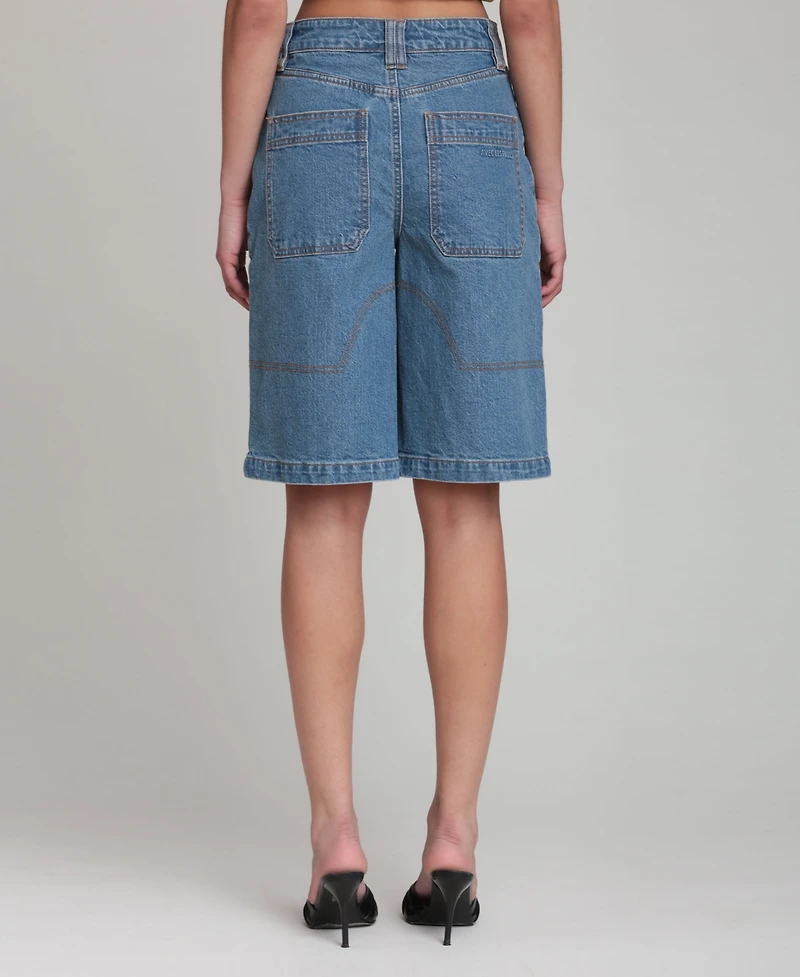 Avec Les Filles Women's Straight-Leg Denim Shorts