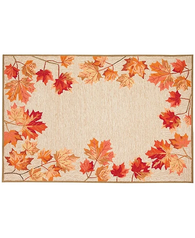 Liora Manne' Ravella Falling Leaves Border 2'x3' Area Rug
