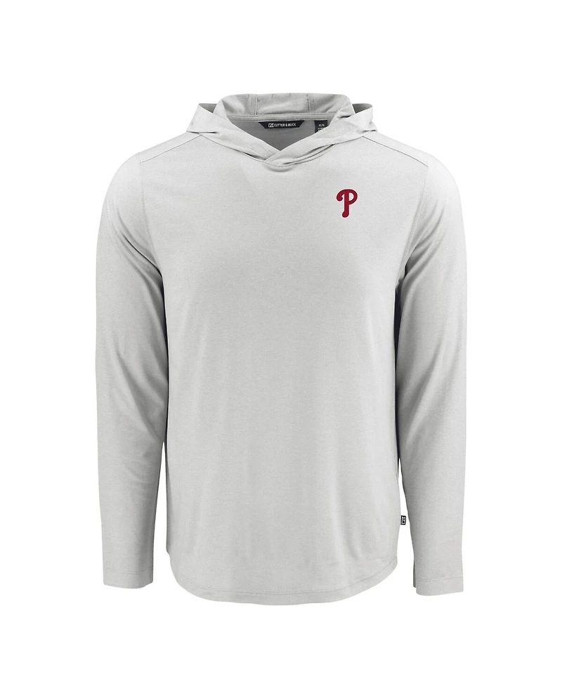 Cutter & Buck Men's Gray Philadelphia Phillies Coastline Epic Comfort Eco Hoodie Long Sleeve T-Shirt