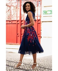 Yumi Women's Printed Pleated Midi Dress