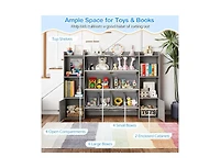 Slickblue Kids Bookshelf and Toy Storage with Open Shelves Bins