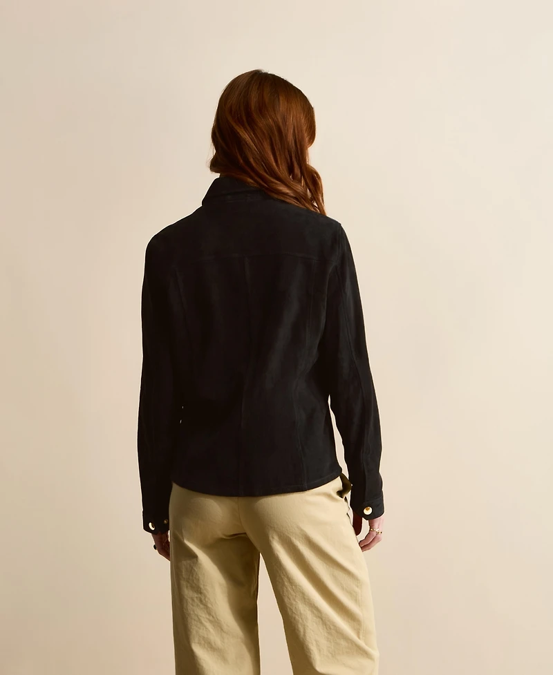 Furniq Uk Women's Suede Shirt Jacket