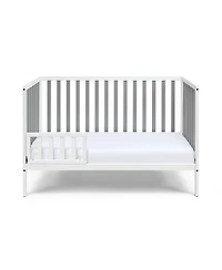 flynama White and gray two tone 3 in 1 convertible island crib with modern classic design crisp clean lines and harmonious look for baby nursery