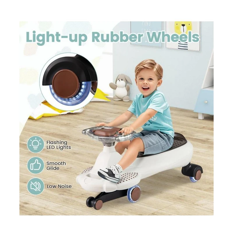 Hongge Wiggle Car with Hauling Rope Ride on Toy with Under-Seat Storage