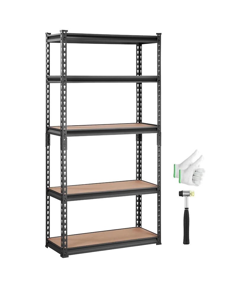 Rainsken Storage Shelving Unit, 5-Tier Adjustable Metal Storage Shelves, Heavy Duty Organizer Rack for Pantry, Basement