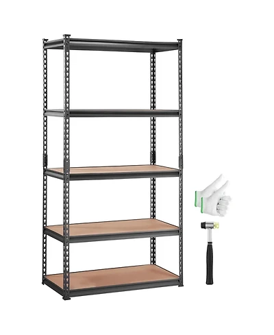 Rainsken Storage Shelving Unit, 5-Tier Adjustable Metal Storage Shelves, Heavy Duty Organizer Rack for Pantry, Basement, 36" L x 18" W x 72&