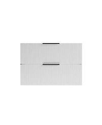 Sillysis 30" Wall Mounted Bathroom Vanity with Ceramic Sink, Fluted Mdf Cabinet & Drawers for Modern Small Bathrooms-Sillysis