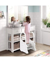 gaomon 2-in-1 Toilet Seat with Step Stool, Potty Chair Attachment