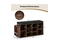 Slickblue 10-Cubby Shoe Storage Bench with Umbrella Stand for Entryway