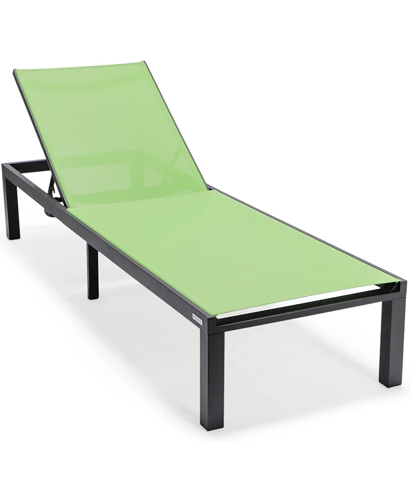 LeisureMod Marlin Patio Chaise Lounge Chair With Aluminum Frame