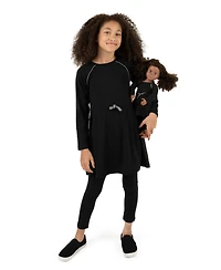 Leveret Girls Matching Girl & Doll Drawstring Cinch-Waist Long Sleeve Dress