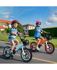 Hongge 14 Inch Kids Bike Adjustable with Storage Basket and Double Brake for 3-5 Years Old