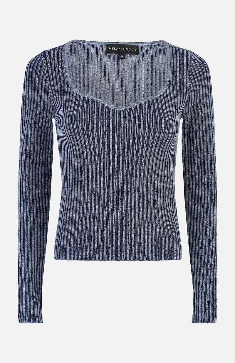 Yumi Women's Sweetheart-Neck Fitted Ribbed Knit Top