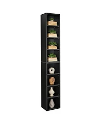Rainsken 8-Tier Tall Narrow Bookshelf, Slim Storage Cabinet & Display Bookcase with Adjustable Shelves for Living Room, Office
