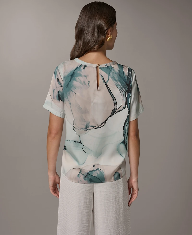 Donna Karan New York Women's Short-Sleeve Crew Neck Top