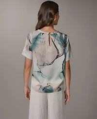 Donna Karan New York Women's Short-Sleeve Crew Neck Top